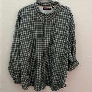 Ridgecut Toughwear 3XL Green Plaid Button-Down Work Shirt | Long Sleeve Outdoor